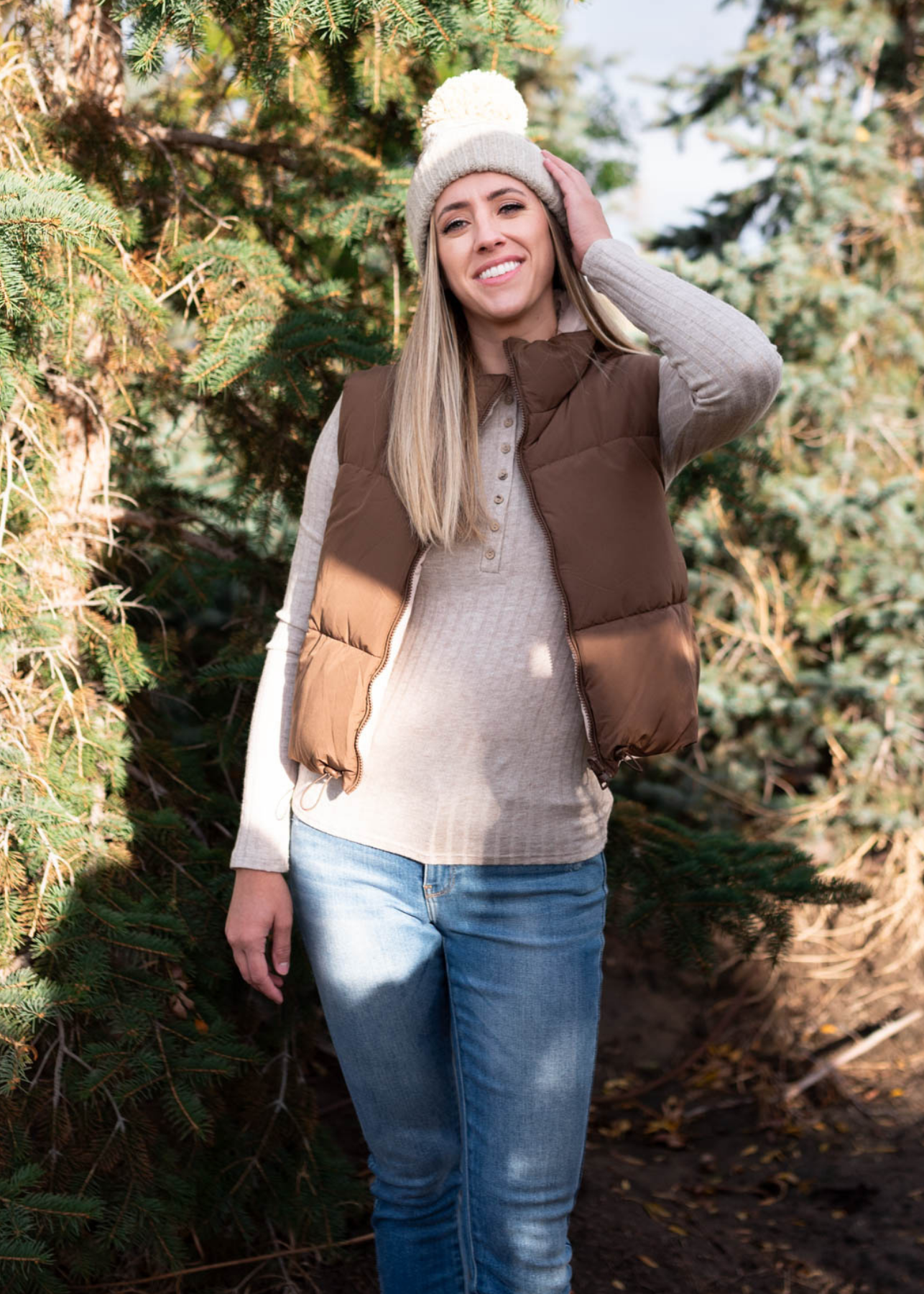 Evy Cocoa Reversible Puff Vest