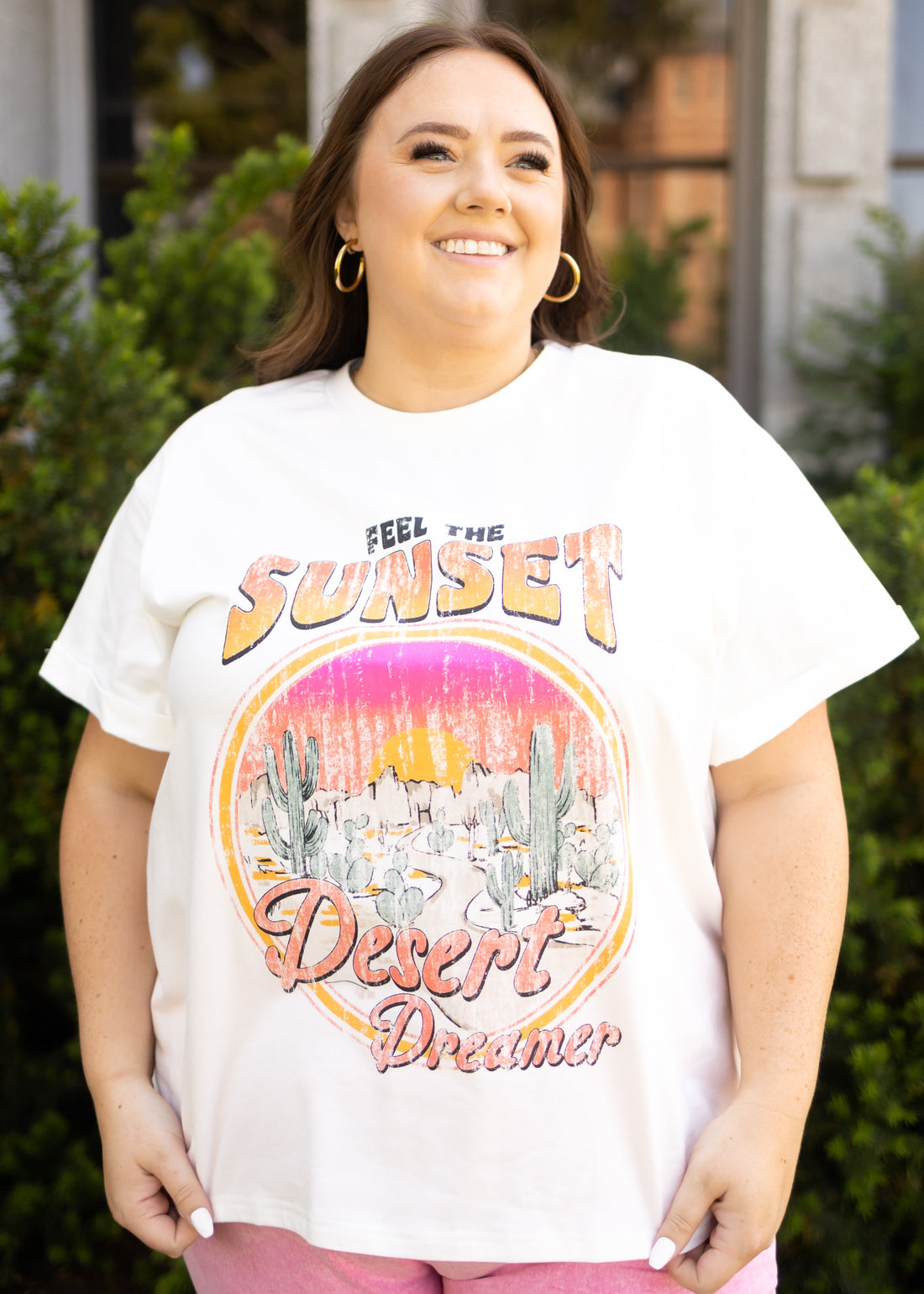 Feel The Sunset White Tee