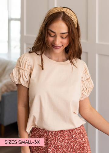 Felicity Cream Puff Sleeve Top