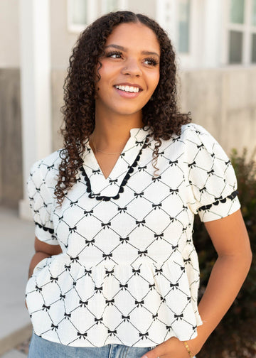 Francesca Black Ribbon Top
