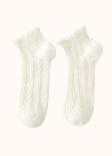 Frankie Cream Textured Socks