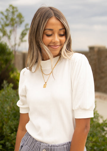 Genesie Off White Textured Top