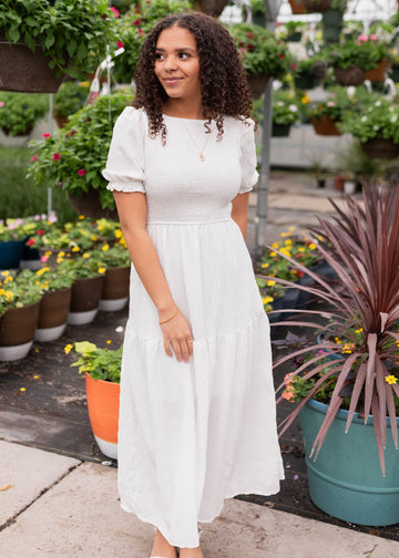 Hallie White Puff Sleeve Dress