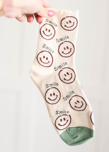 Happy Cream Smile Socks