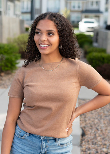 Hermione Brown Knit Top