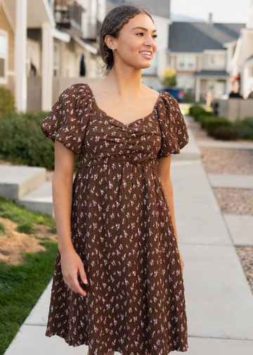 Indie Brown Floral Dress