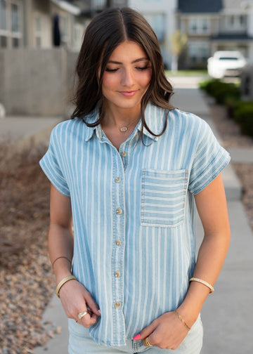 Ivey Chambray Striped Top