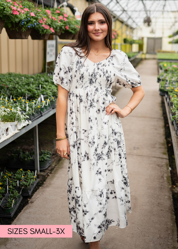 Izzie Ivory Floral Tiered Dress