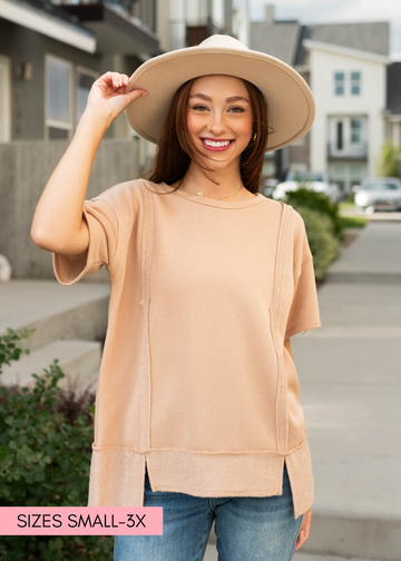 Jacqueline Taupe Top