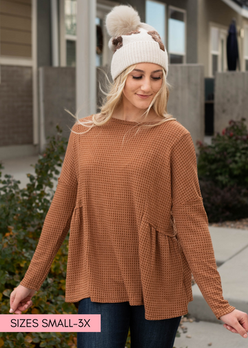 Jannae Brown Textured Top