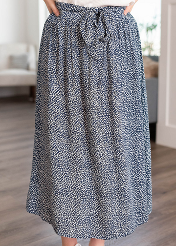 Janna Navy Pattern Skirt