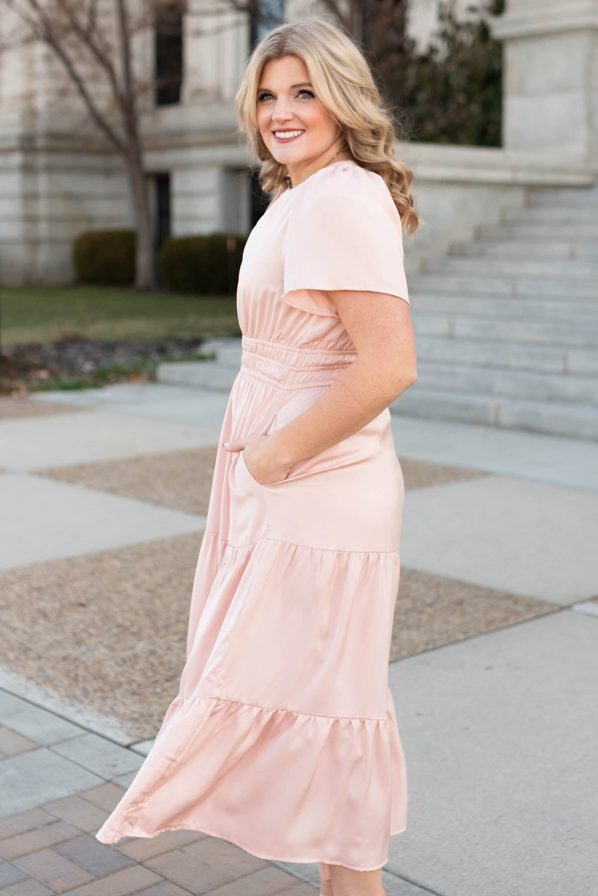 Jaycee Blush Tiered Dress