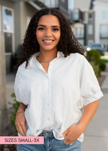 Jayci White Button Down Top
