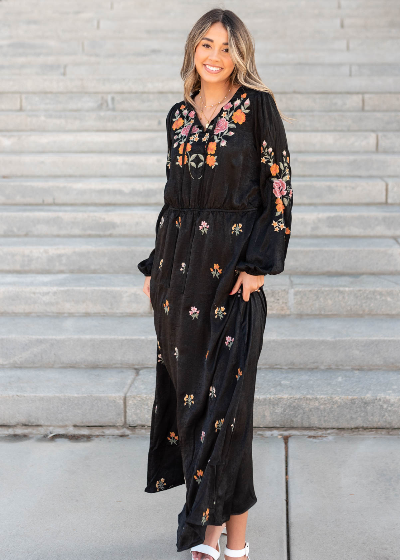 Jayne Black Floral Dress