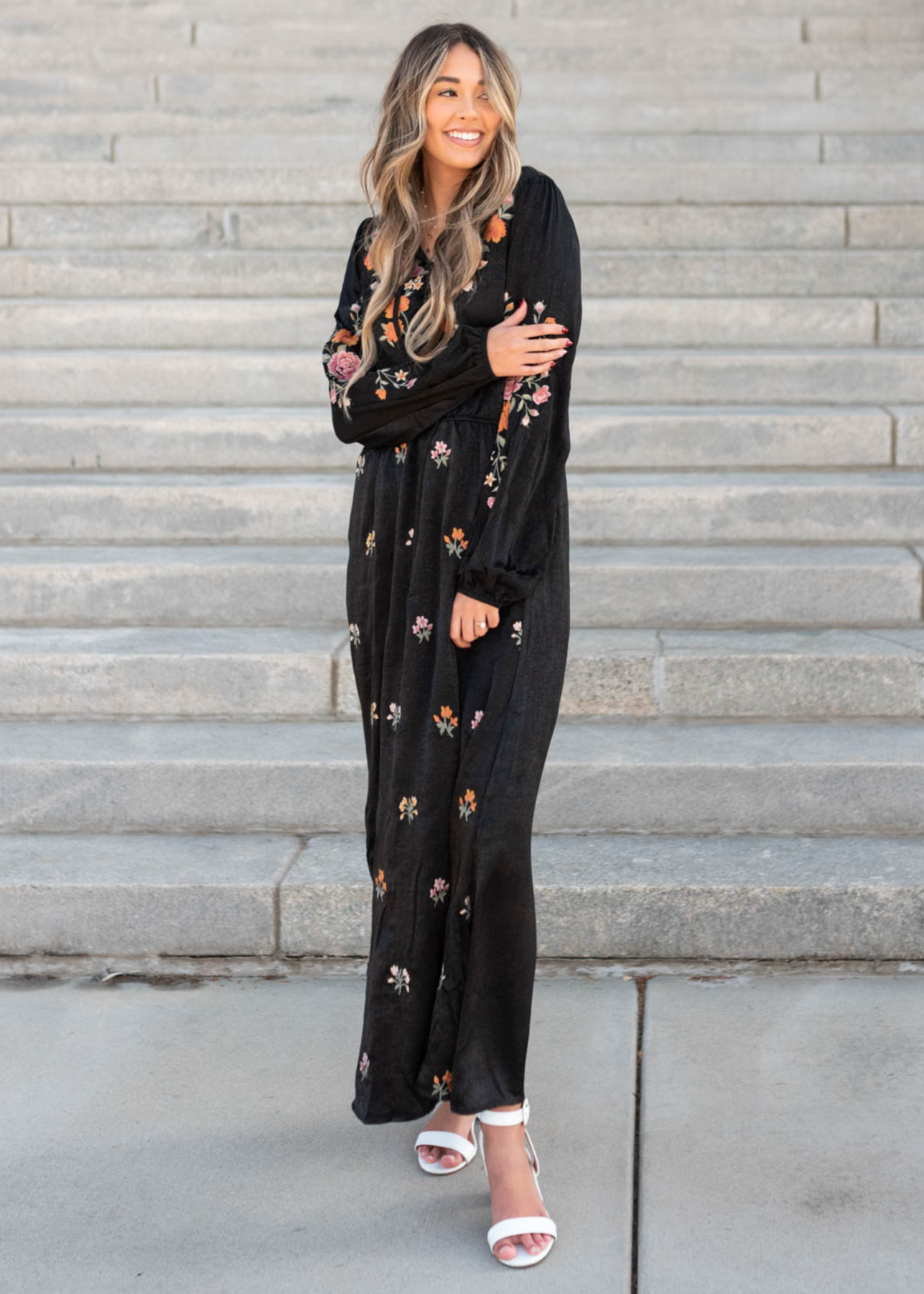 Jayne Black Floral Dress