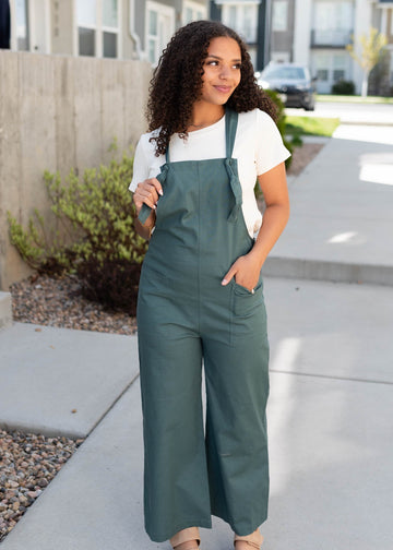 Jodi Dark Jade Knot Strap Overall