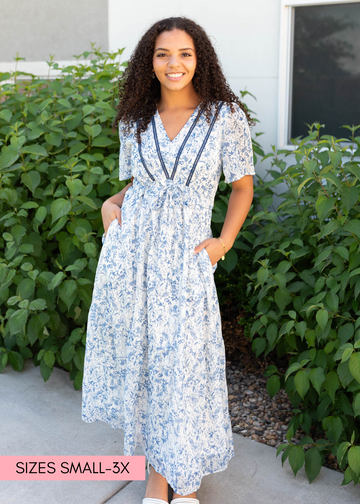 Jolanda Blue Floral Dress