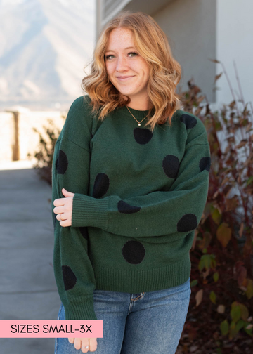 Joslin Green Poka Dot Sweater