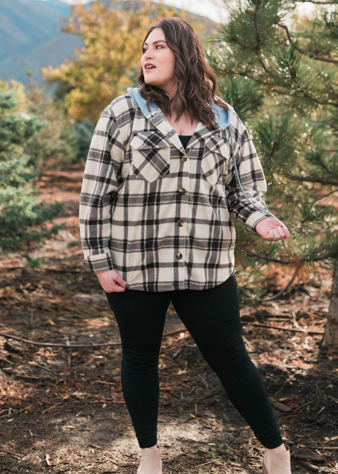 Kalani Taupe Plaid Shacket