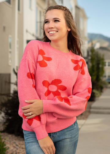 Kass Pink Floral Sweater