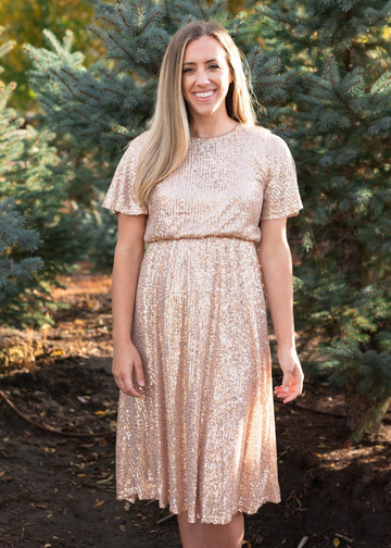 Kathleen Rose Gold Sequin Dress