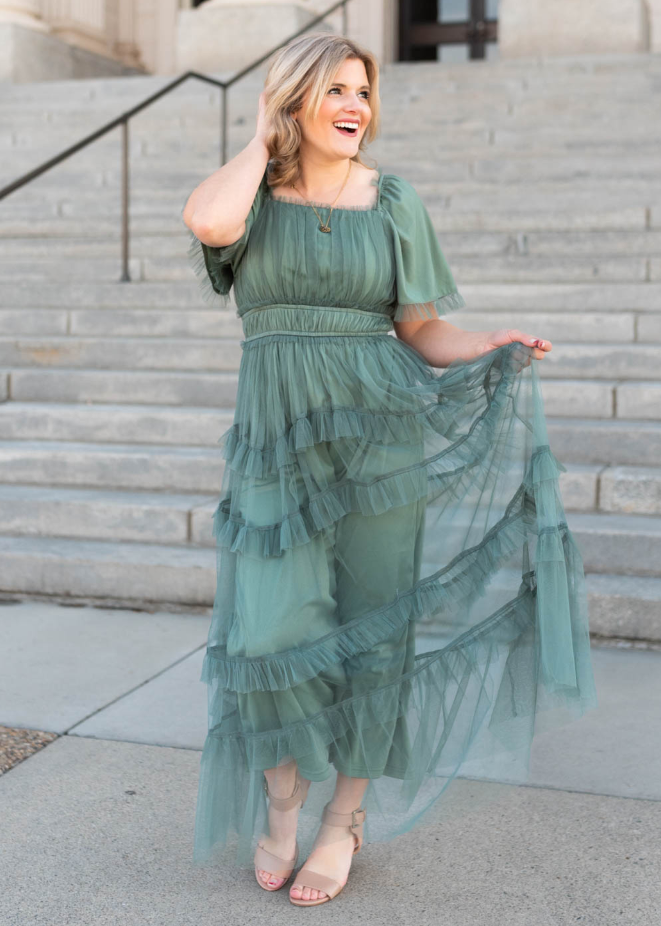 Kathryn Dusty Teal Maxi Dress