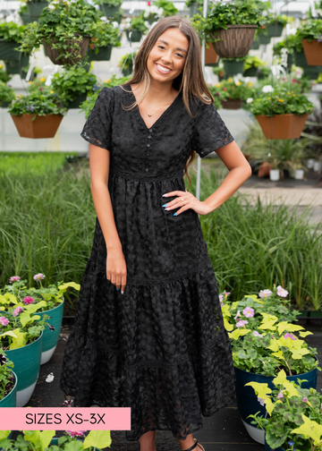 Katrina Black Floral Lace Dress