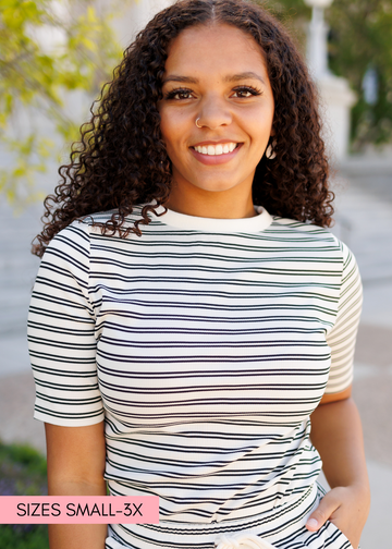 Klara Black Striped Top