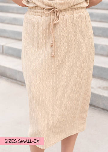 Lainey Beige Textured Skirt