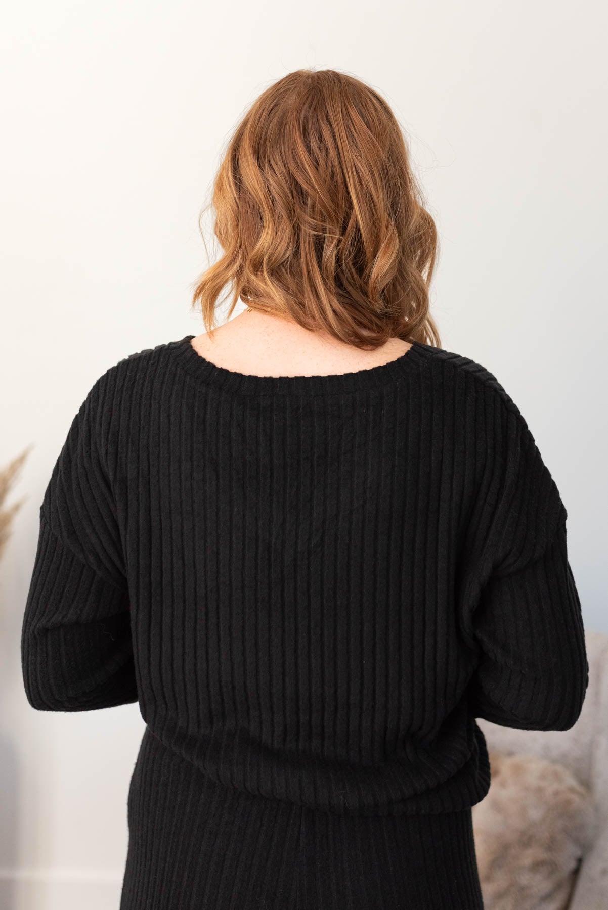 Lana Black Ribbed Lounge Set