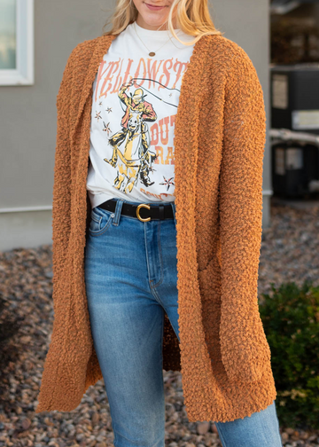 Lanae Dark Mustard Popcorn Cardigan