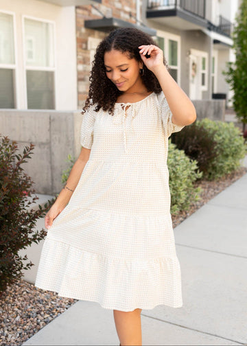 Lani Cream Pattern Dress