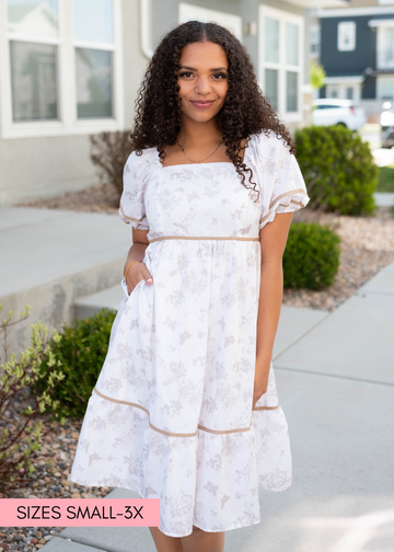 Layla Natural Floral Dress