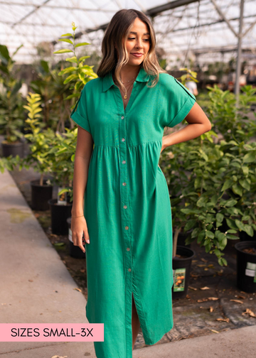 Leah Green Button Down Dress