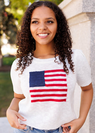 Liberty Ivory Flag Sweater Top