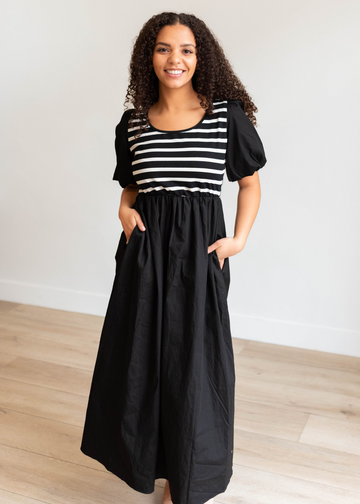 Liesel Black Stripe Dress