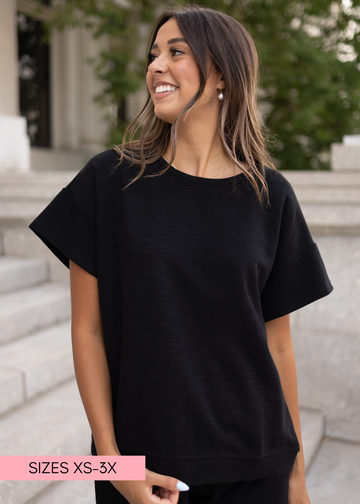 Lillian Black Knit Top