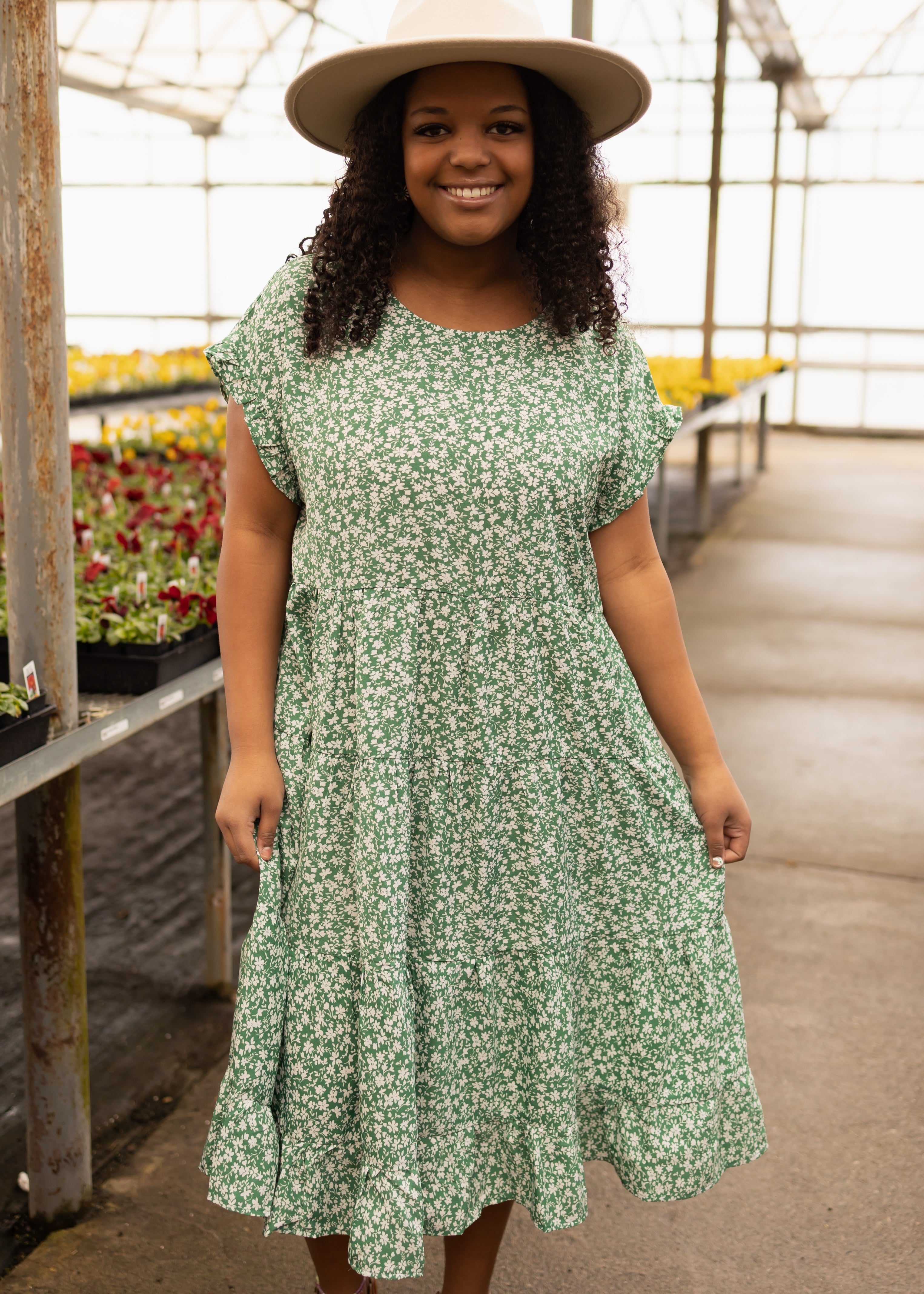 Lindsay Green Floral Dress