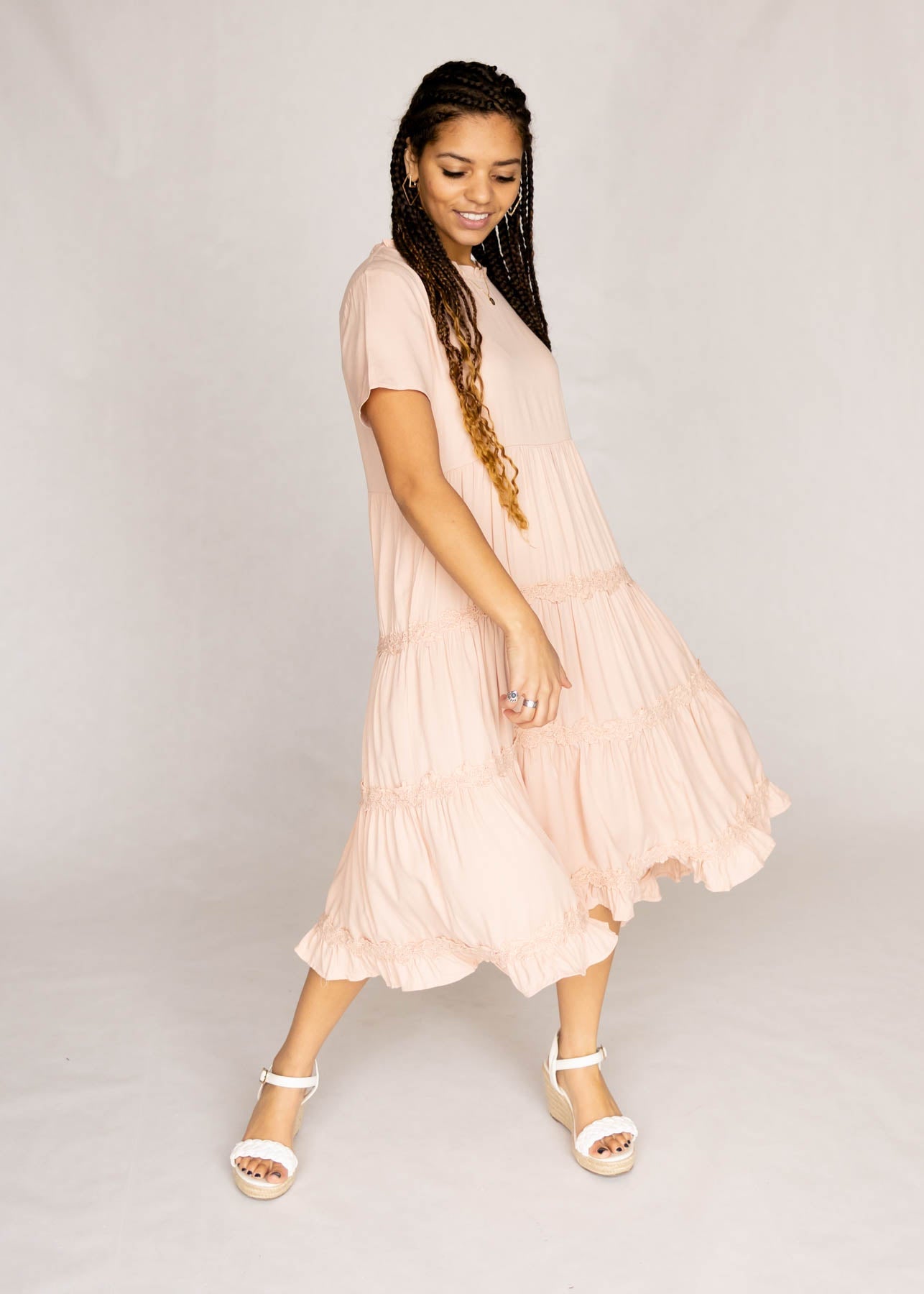 Enola Blush Tiered Dress