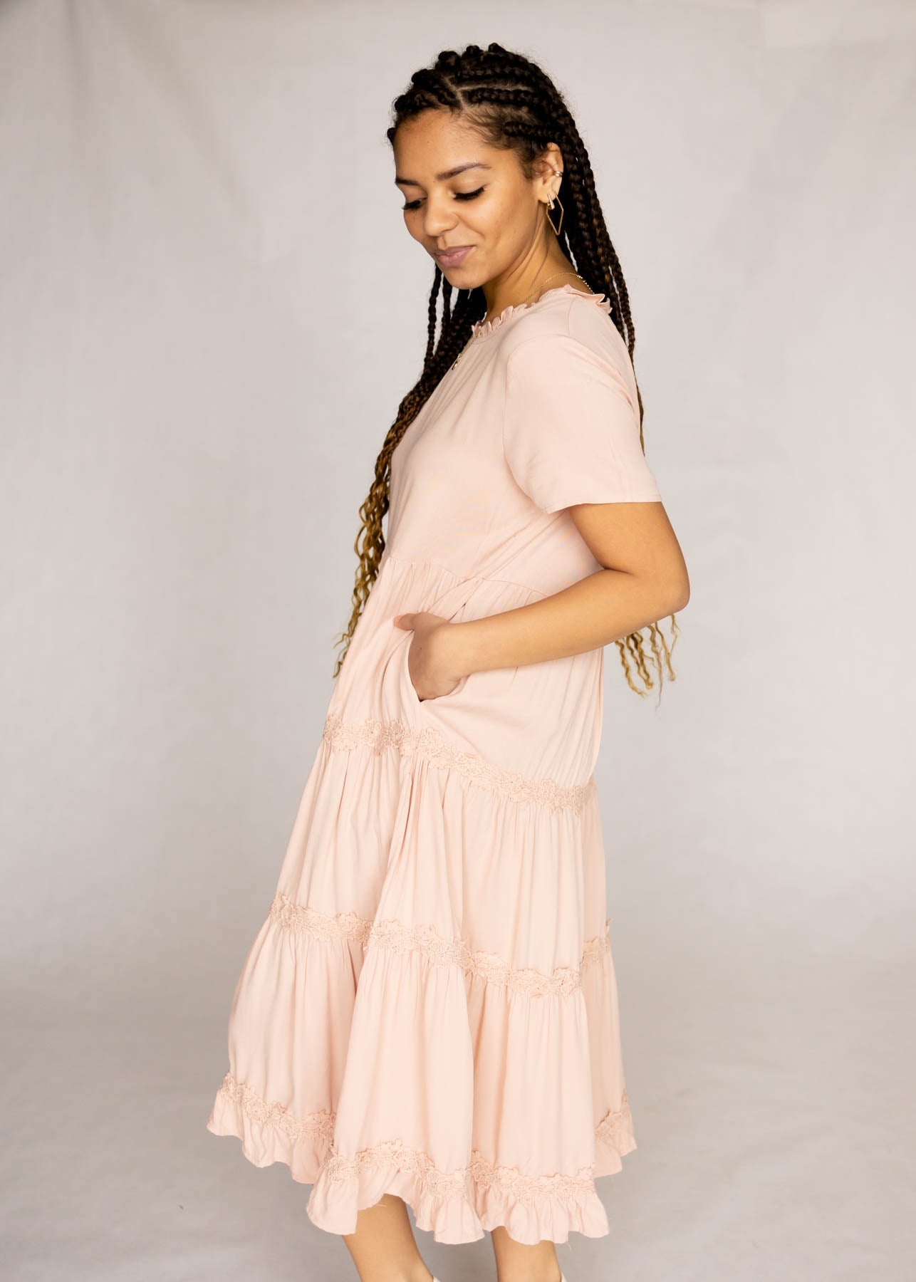 Enola Blush Tiered Dress
