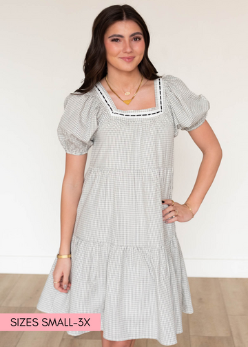 Mackenzie Black Checkered Dress