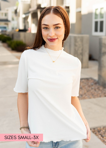 Makelle Ivory Textured Knit Top