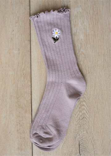Marin Dusty Purple Daisy Socks