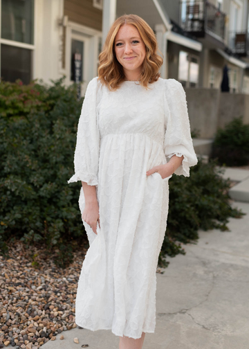 Melani White Floral Dress