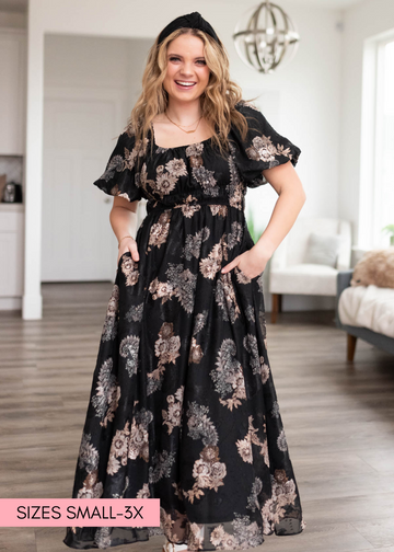 Misty Black Pattern Dress