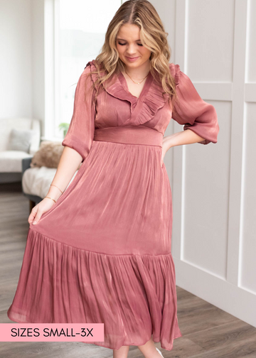 Myra Mahogany Layered Dress