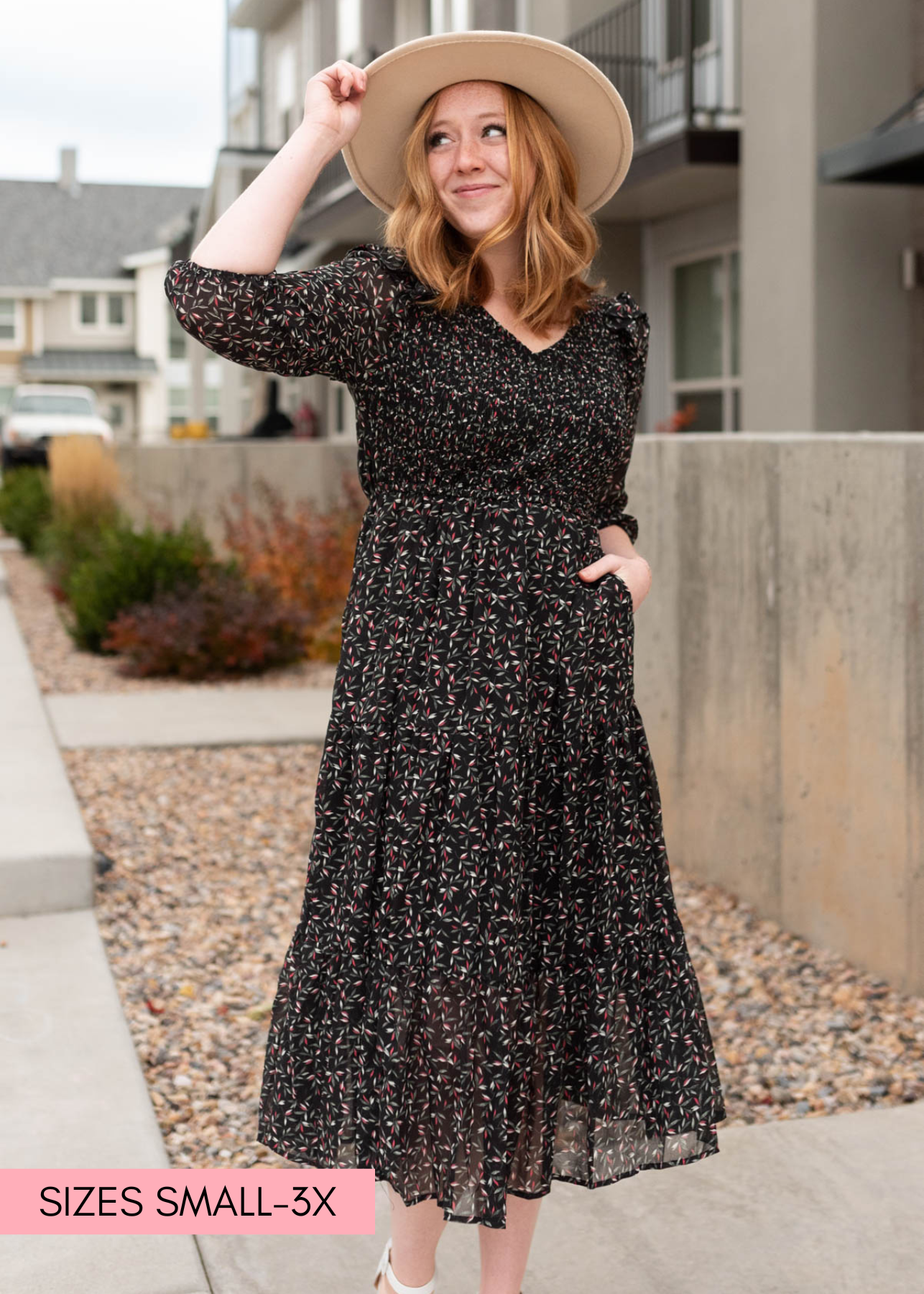 Nikki Black Floral Dress