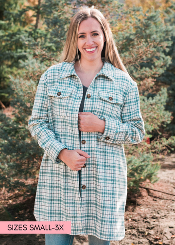 Nixi Green Plaid Coat
