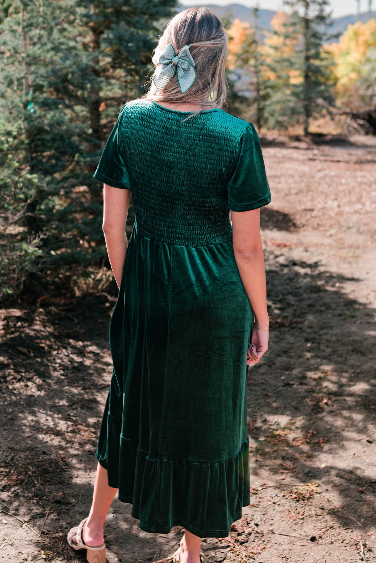 Noel Evergreen Velvet Maxi Dress