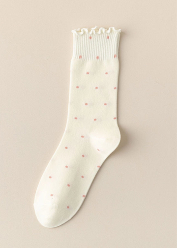 Parker Ivory Polka Dot Socks